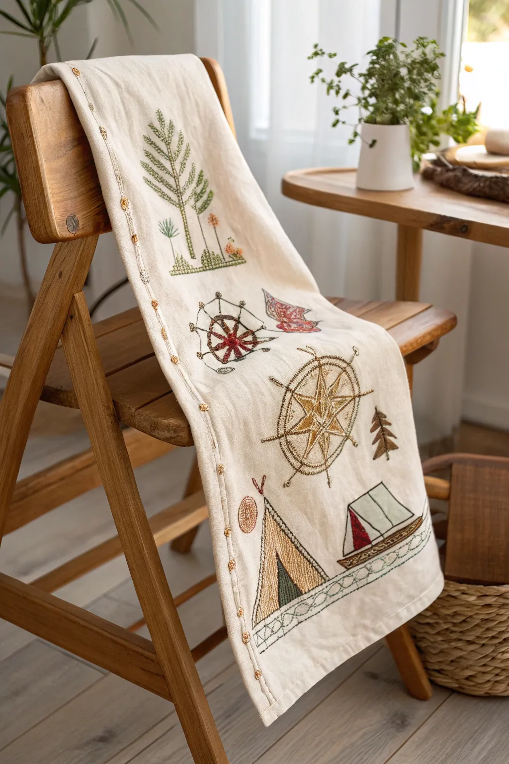 Embrace the journey with charming adventure-themed embroidery. Perfect for the little explorer in your life.