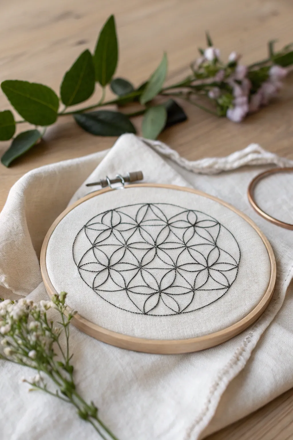 Embrace the elegance of minimalism with this beautifully simple embroidery design, perfect for a touch of Scandinavian-Boho charm.