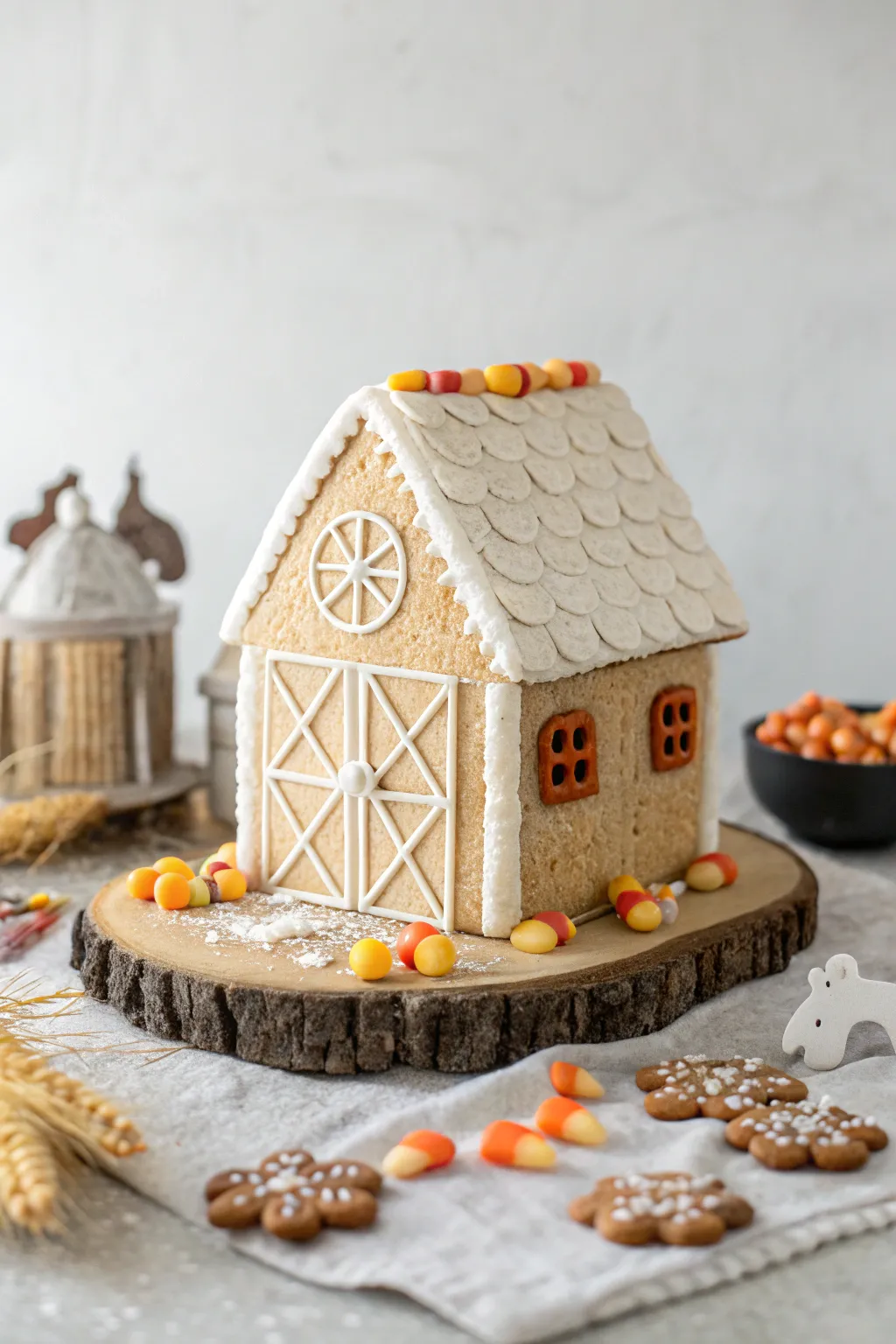 Discover the charm of a gingerbread farmhouse, where simplicity meets sweet creativity.