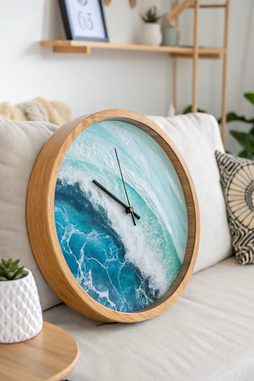 Transform time into art with this stunning epoxy resin clock, a perfect blend of minimalist design and bohemian flair.