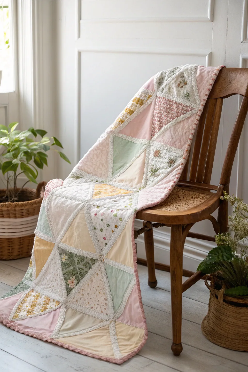 Transform fabric scraps into a stunning patchwork masterpiece that elevates your space with minimalist charm and boho elegance.