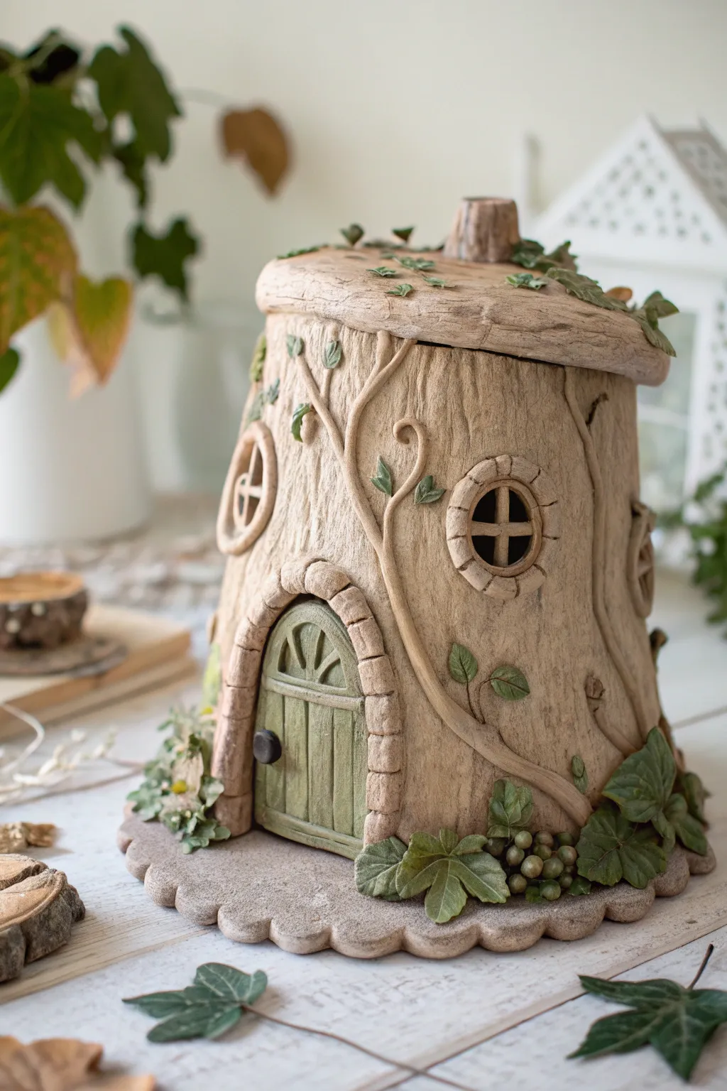 Discover the magic in simplicity with this enchanting fairy house, where nature and craftsmanship unite.