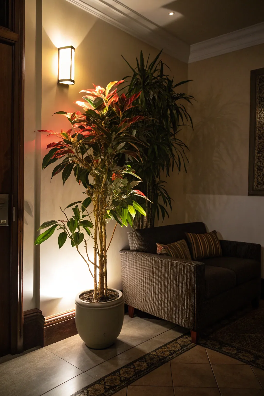 Artificial plants are perfect for brightening dark corners.