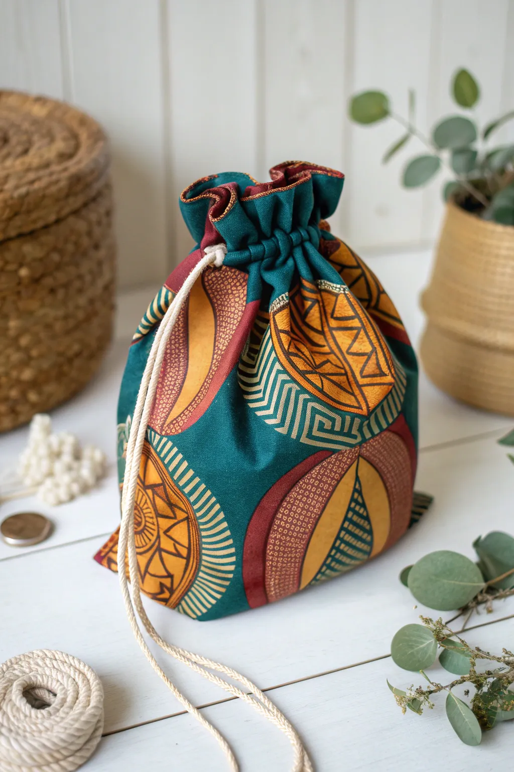 Organize in style with these chic, handcrafted drawstring ditty bags, perfect for a touch of boho flair on your travels. 🌿