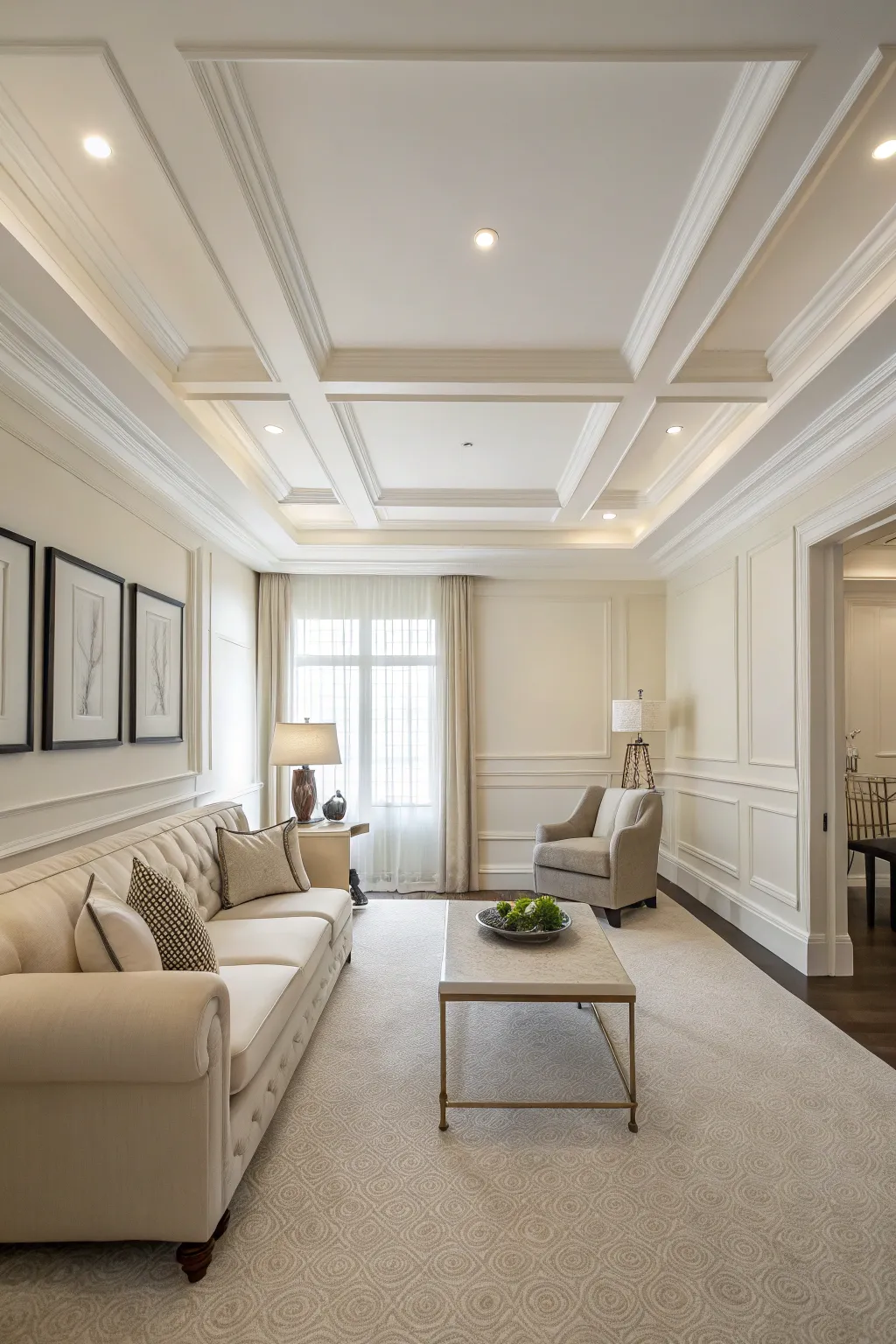 A modern minimalist design makes your faux tray ceiling timeless.
