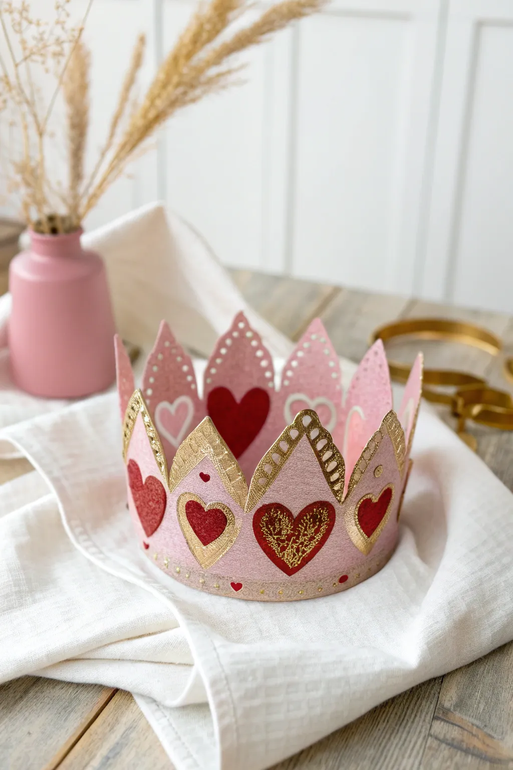Embrace the royal charm of handcrafted Valentine's crowns – where simple elegance meets bold creativity.