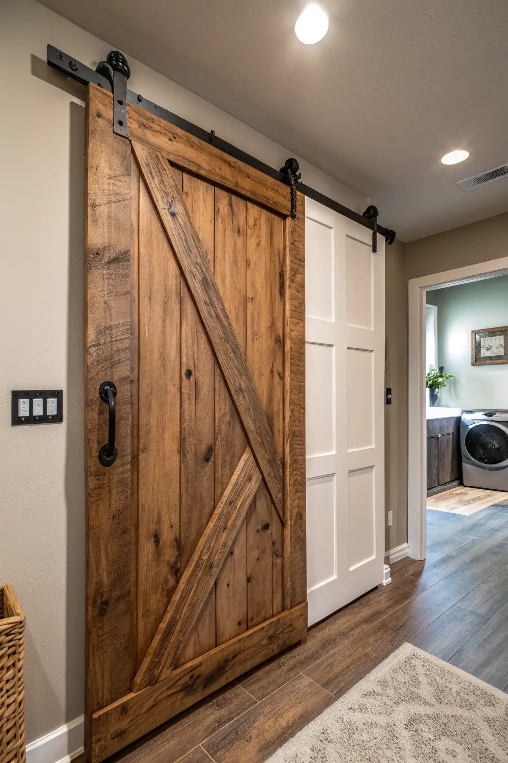 Transform your space with the rustic charm of a sliding barn door—where craftsmanship meets modern living.