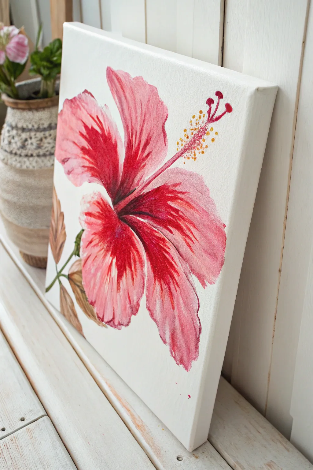 Embrace the vibrant charm of hibiscus in minimalist elegance.