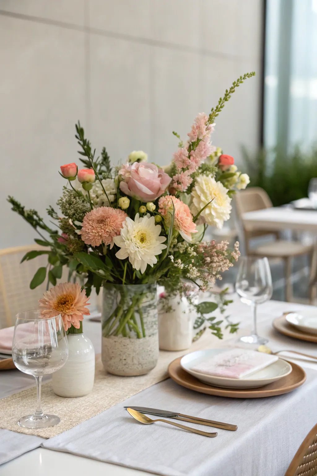 Seasonal flowers bring life and color.