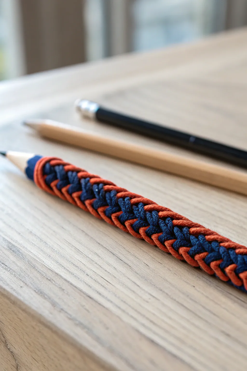 Elevate your writing experience with this handcrafted French knit pencil grip, where minimalist design meets bold style.