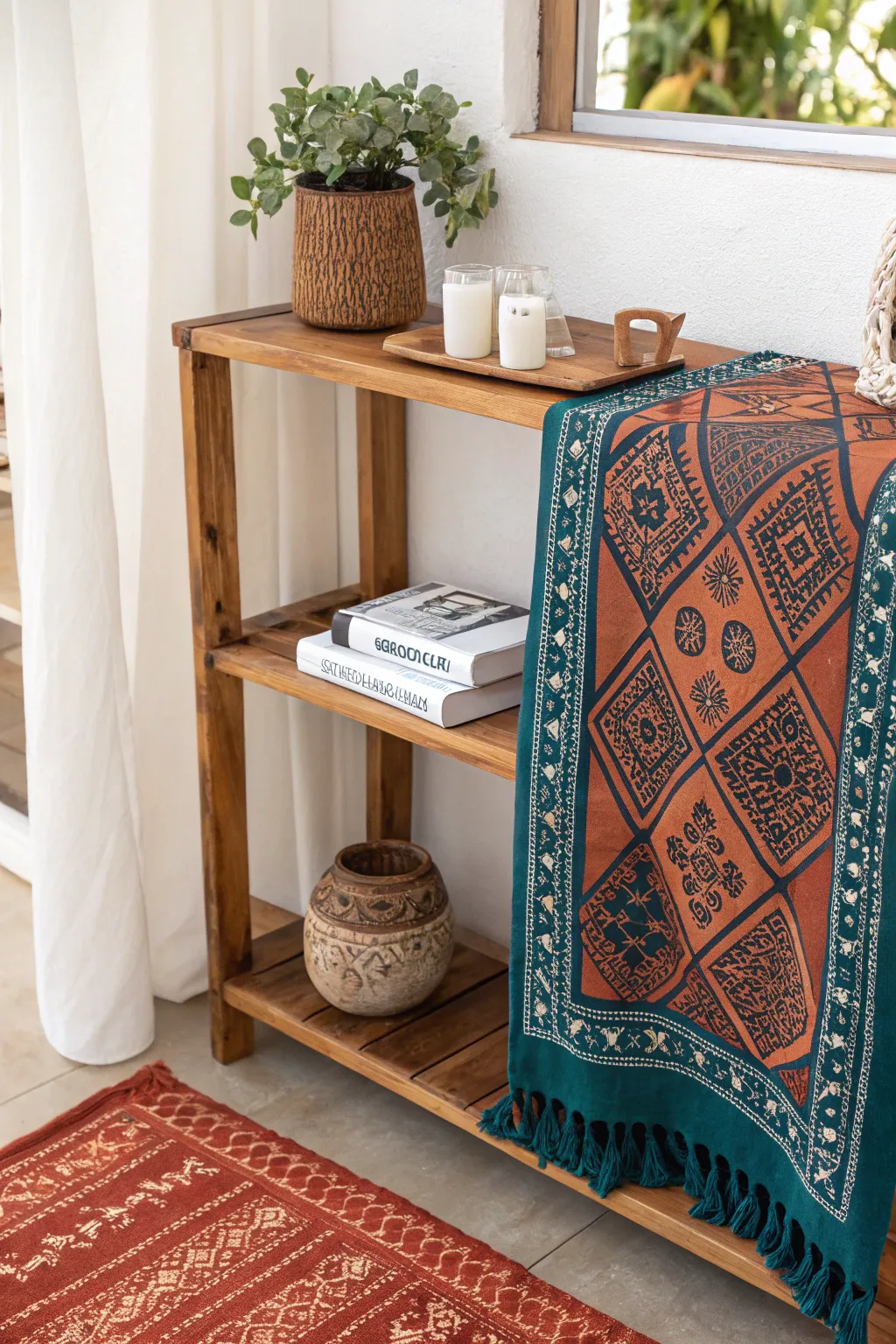 Transform your space with bold, fabric-covered shelves that blend Scandinavian simplicity with Boho flair.