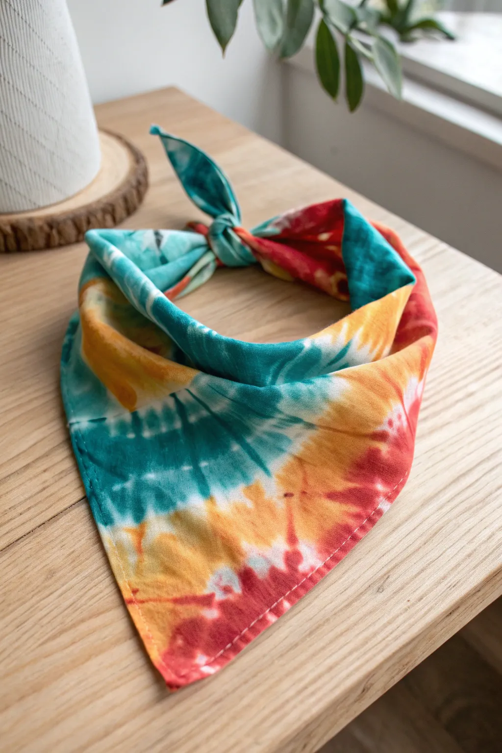 Add a splash of color to your pet's style with a vibrant tie-dye bandana!