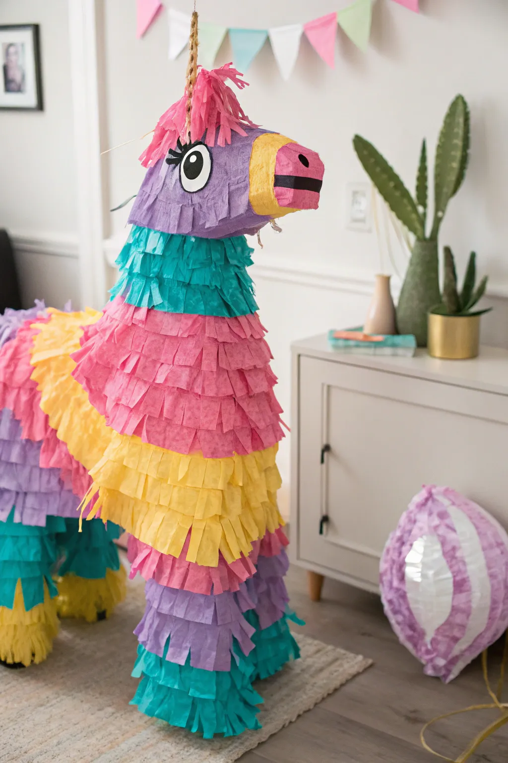 Step into the party with a splash of color and creativity in this charming Piñata costume!