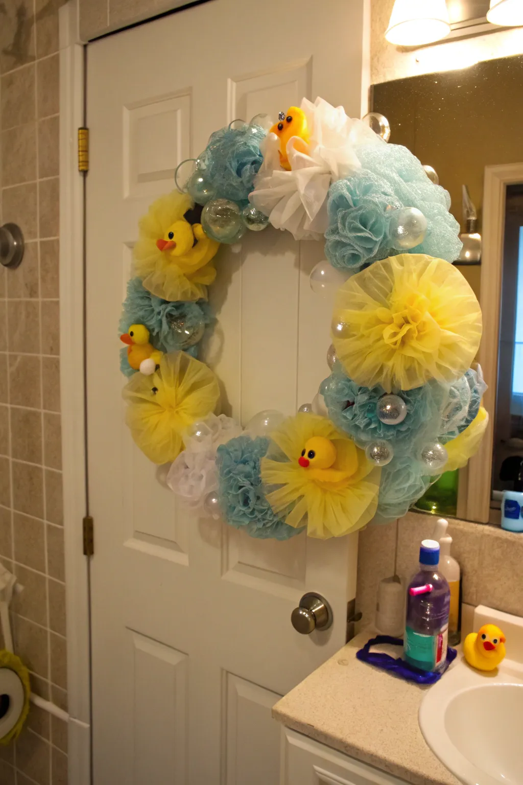 Bubble up with a bath-themed wreath.