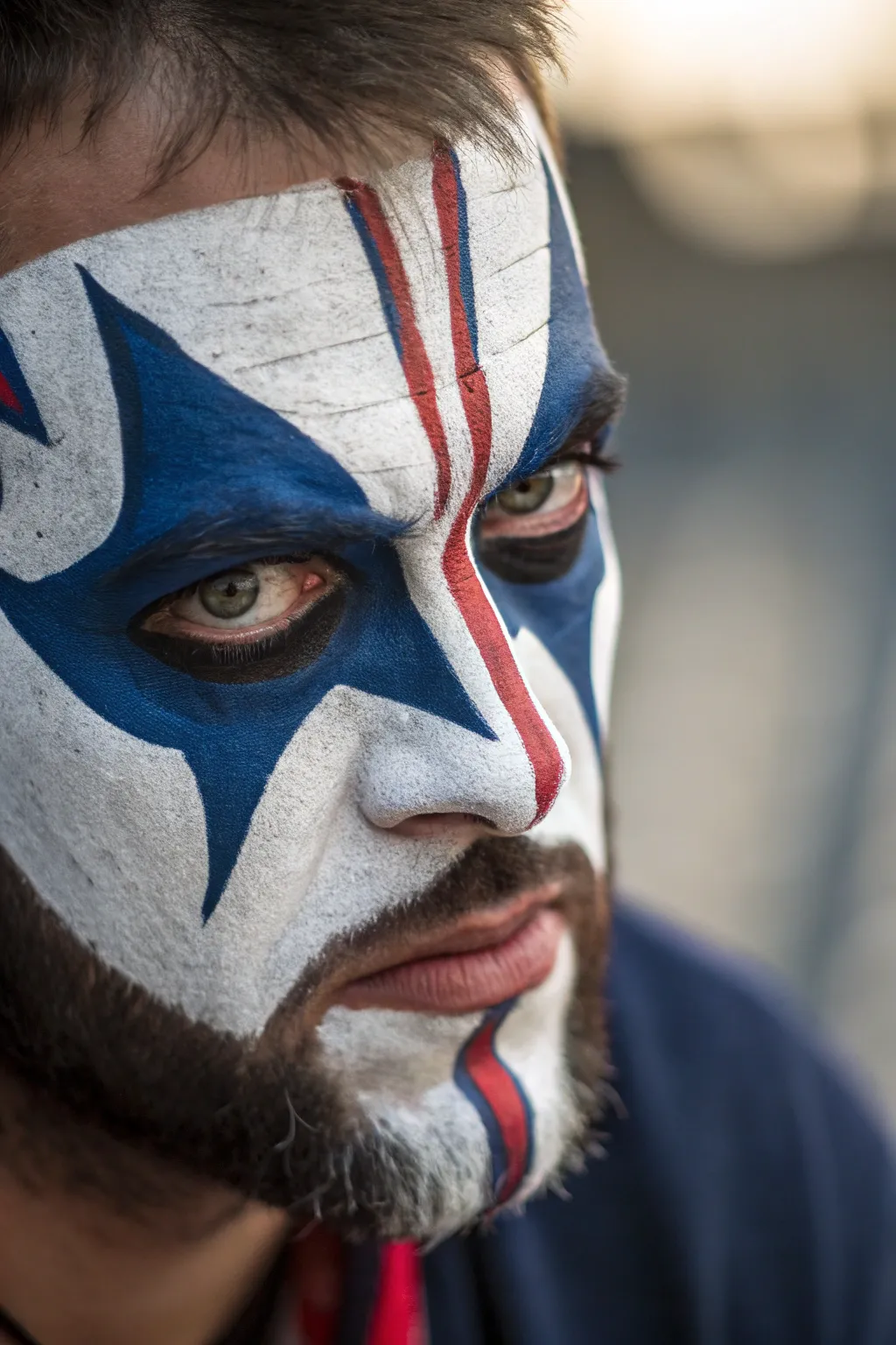 Unleash your inner warrior with this bold face paint mask, perfect for game day thrills.
