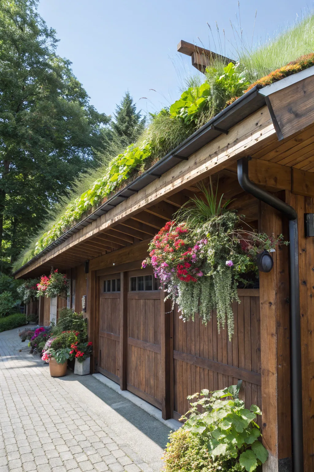 Elevate your garage with a green roof for natural beauty and enhanced insulation.