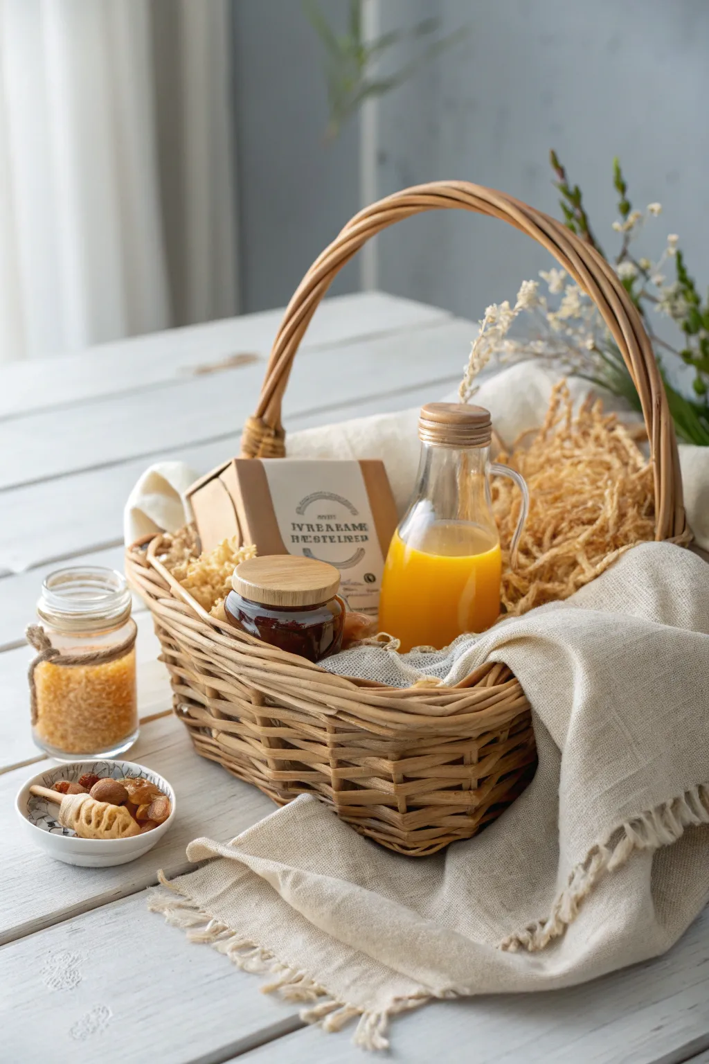 Start their day with a touch of elegance and flavor with this Breakfast in Bed gift basket.