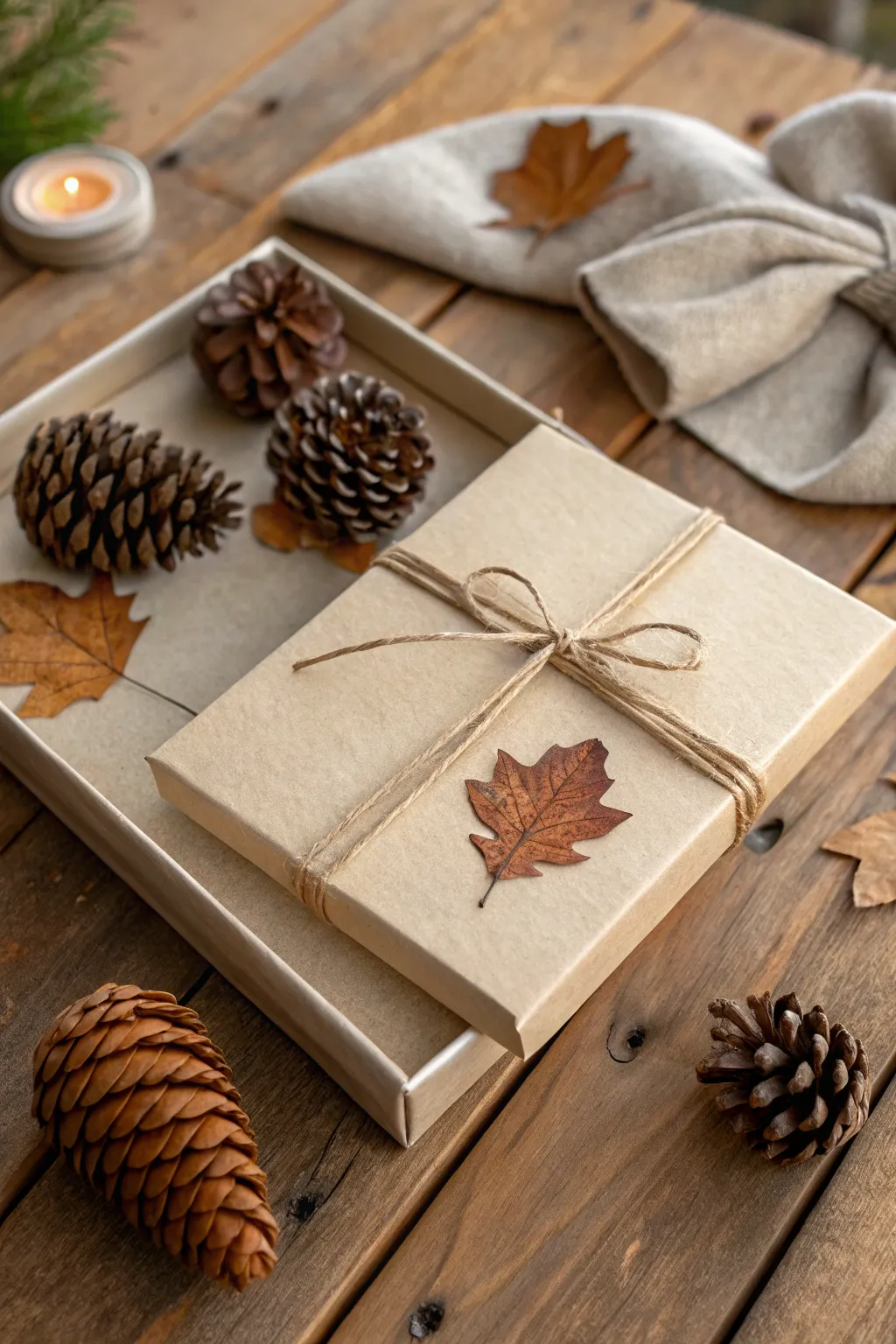 Embrace the beauty of nature with this elegantly crafted gift card box, perfect for adding a touch of autumn warmth to any occasion.