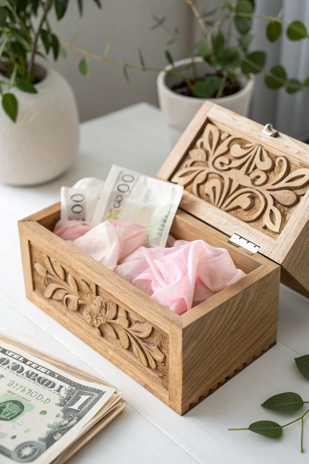 Discover the art of giving with a handcrafted money box, where simplicity meets elegance.
