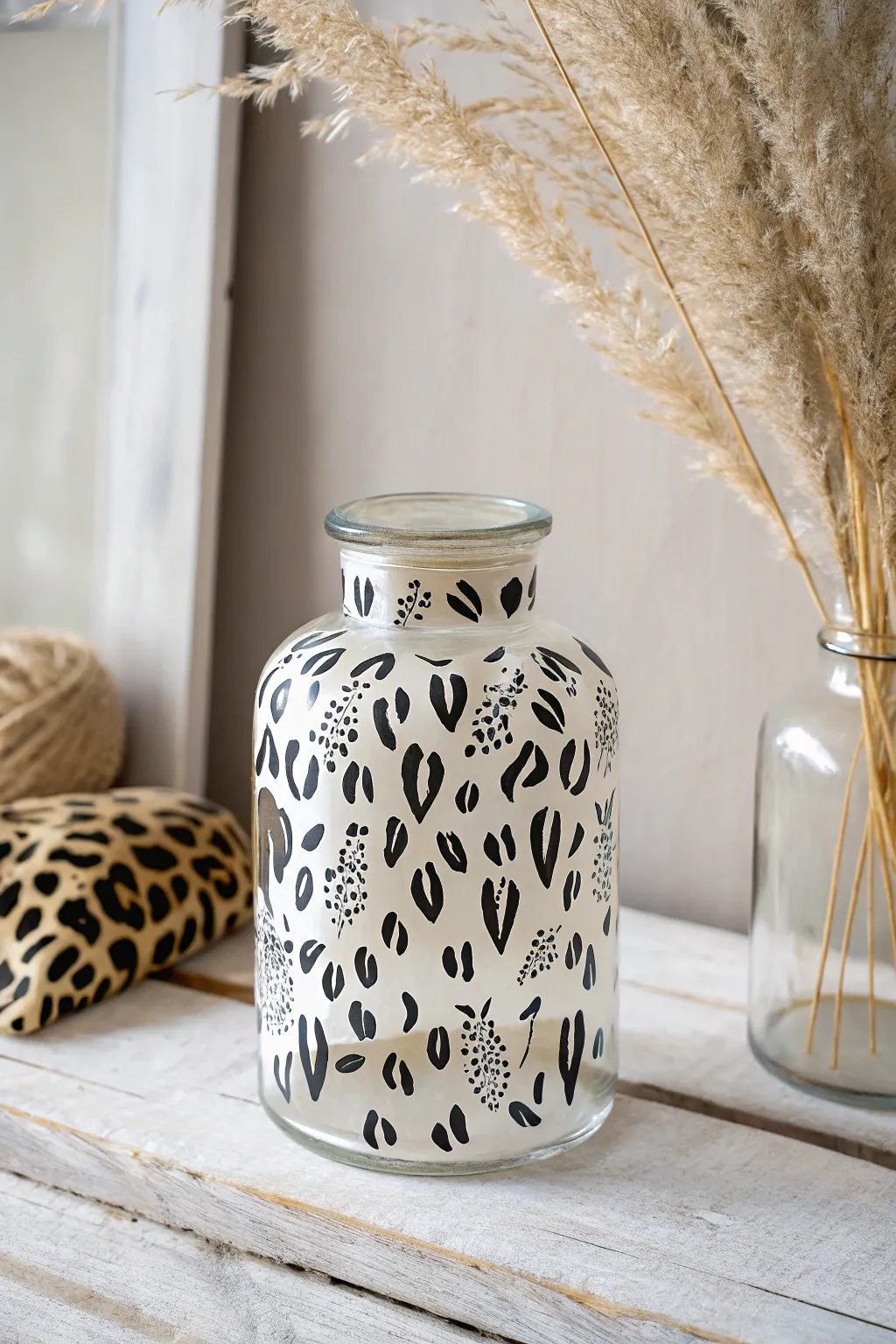 Embrace the wild side with playful animal prints on your glass jars. A touch of nature's charm with minimalist elegance.