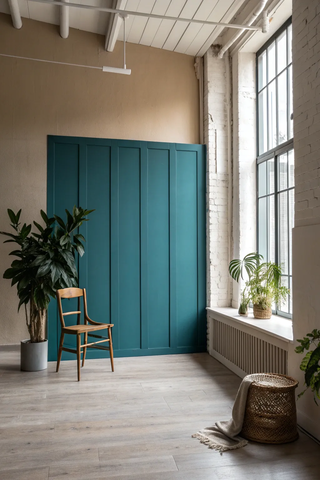 Elevate your space with a vertical half wall for a touch of elegance and intrigue.