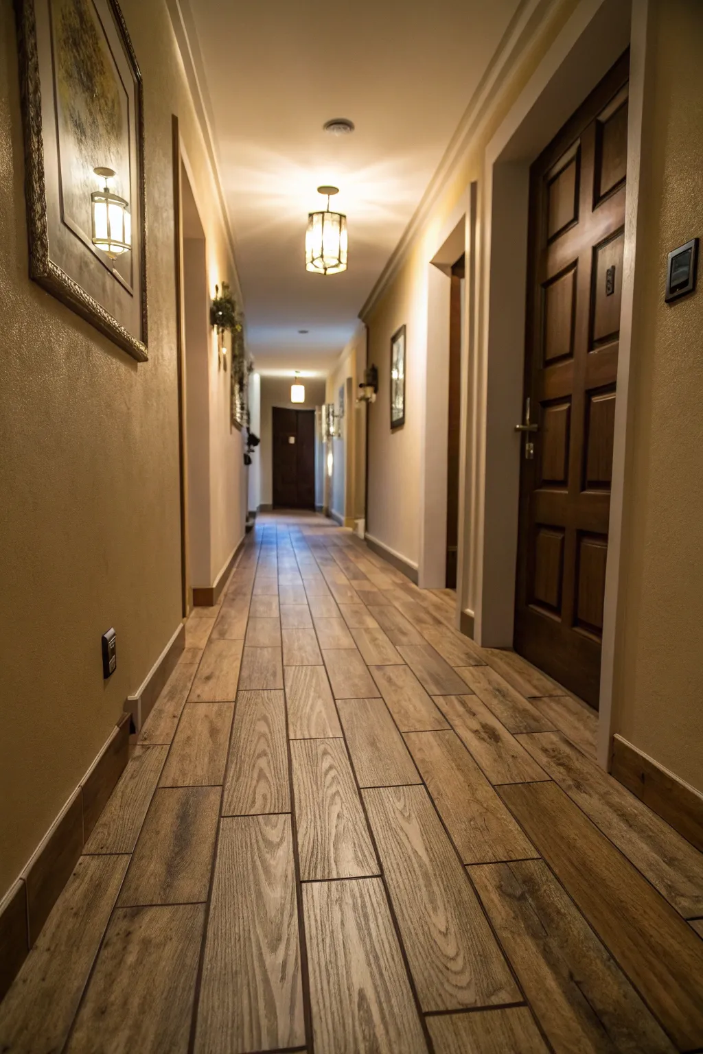 Wood-look tiles combine warmth and durability.