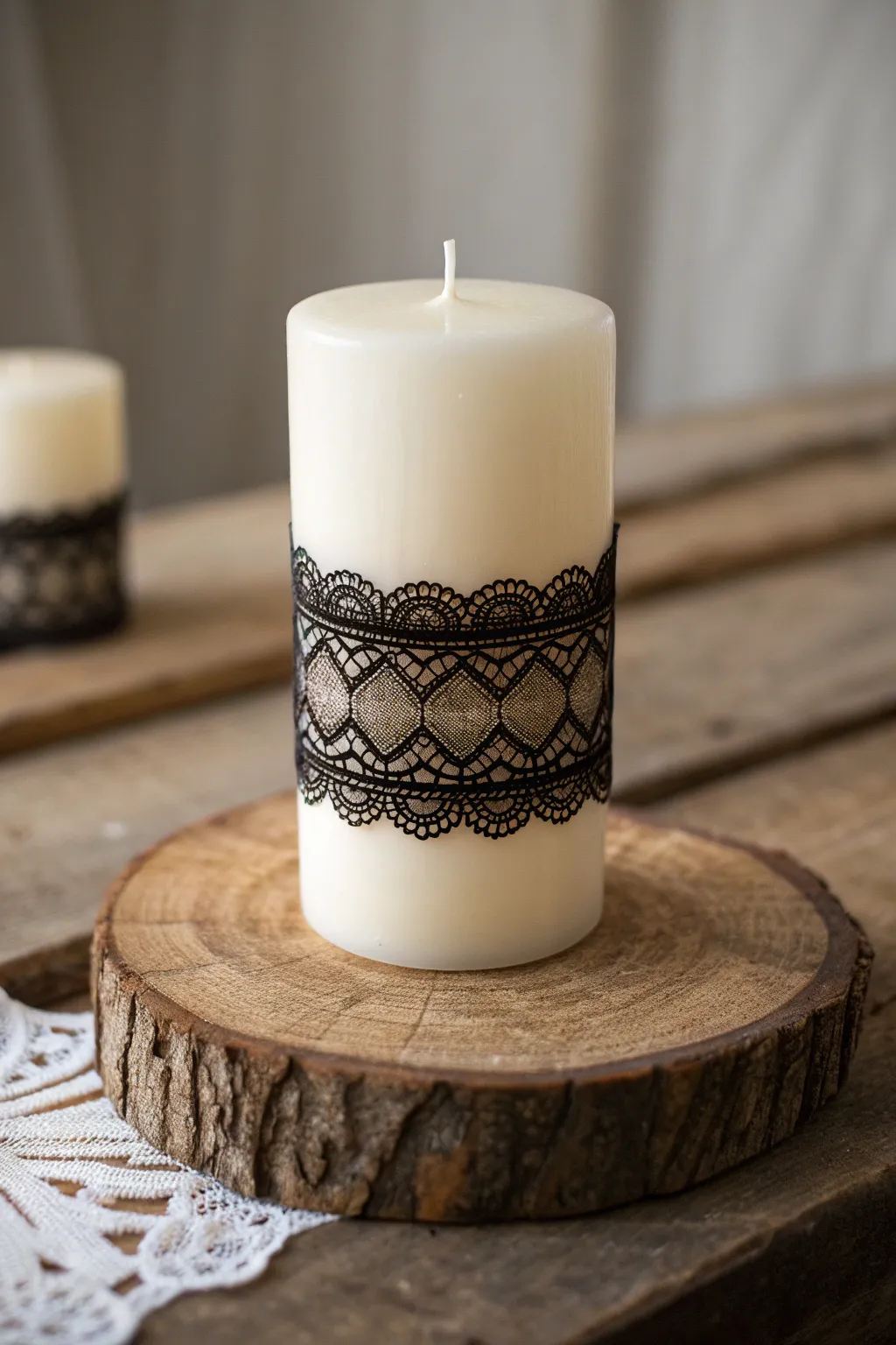 Transform your Halloween decor with these elegantly embellished candles, a perfect blend of simplicity and style.
