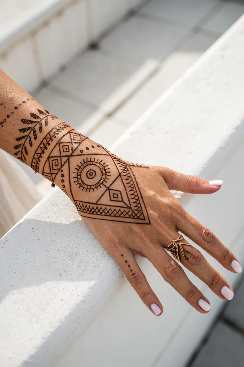 Discover the art of blending organic and geometric beauty with hand-drawn patterns.