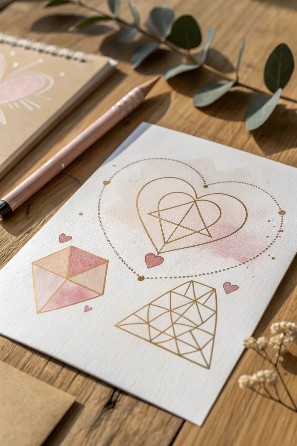 Modern Love: A minimalist geometric heart design that speaks volumes in simplicity.