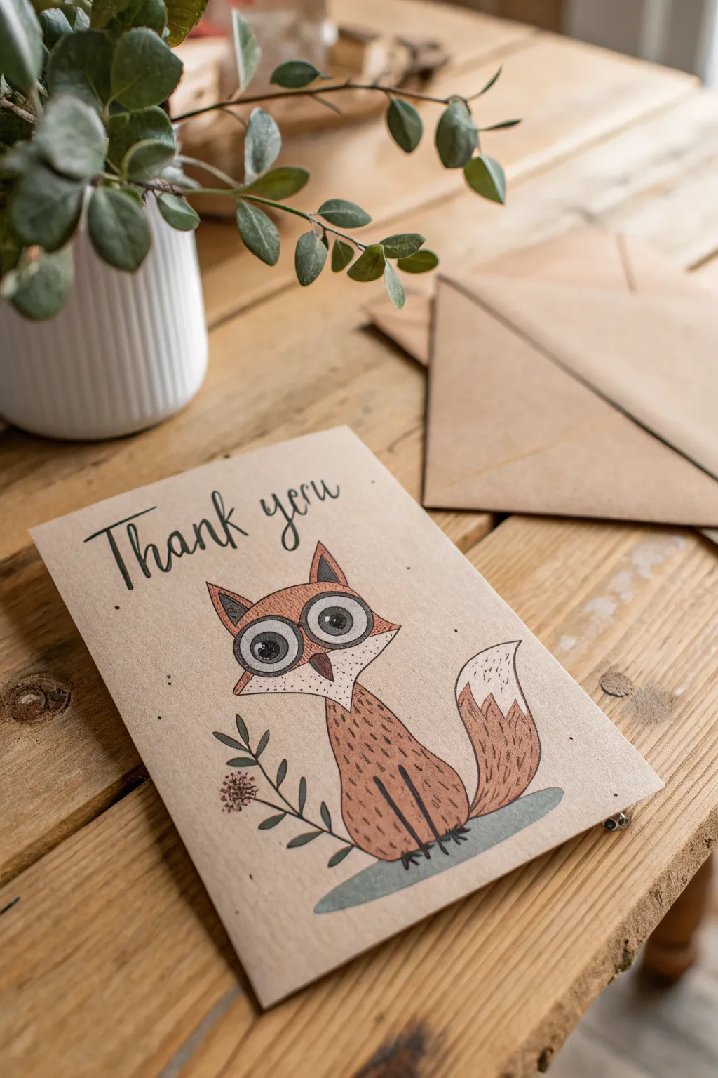 Crafted with love and a touch of humor, this handmade thank you card brings a smile to any teacher's face.