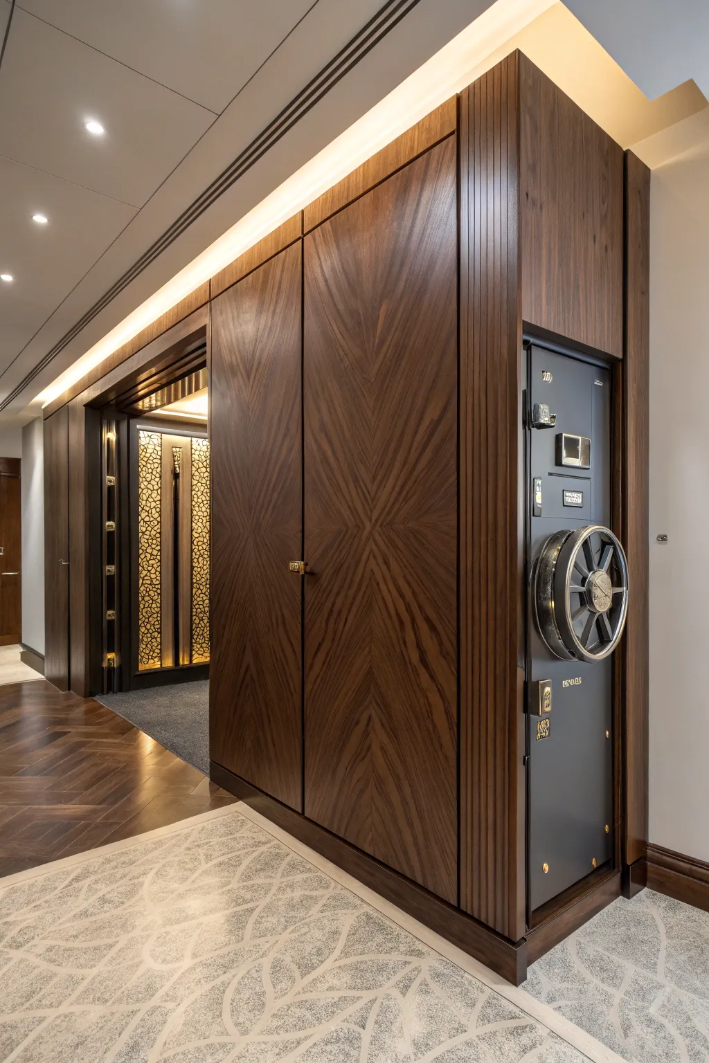 Unlock the mystery of refined living with this exquisite rotating wall feature.