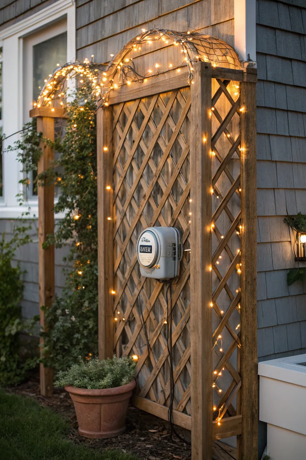 Transform utility into beauty with a handcrafted trellis, where elegance meets functionality.