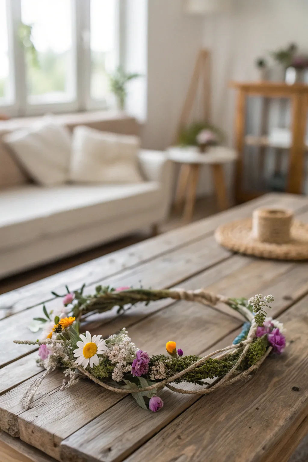 Embrace the whimsy of nature with your own handmade floral crown. 🌸✨ #FloralCrown #BohoChic