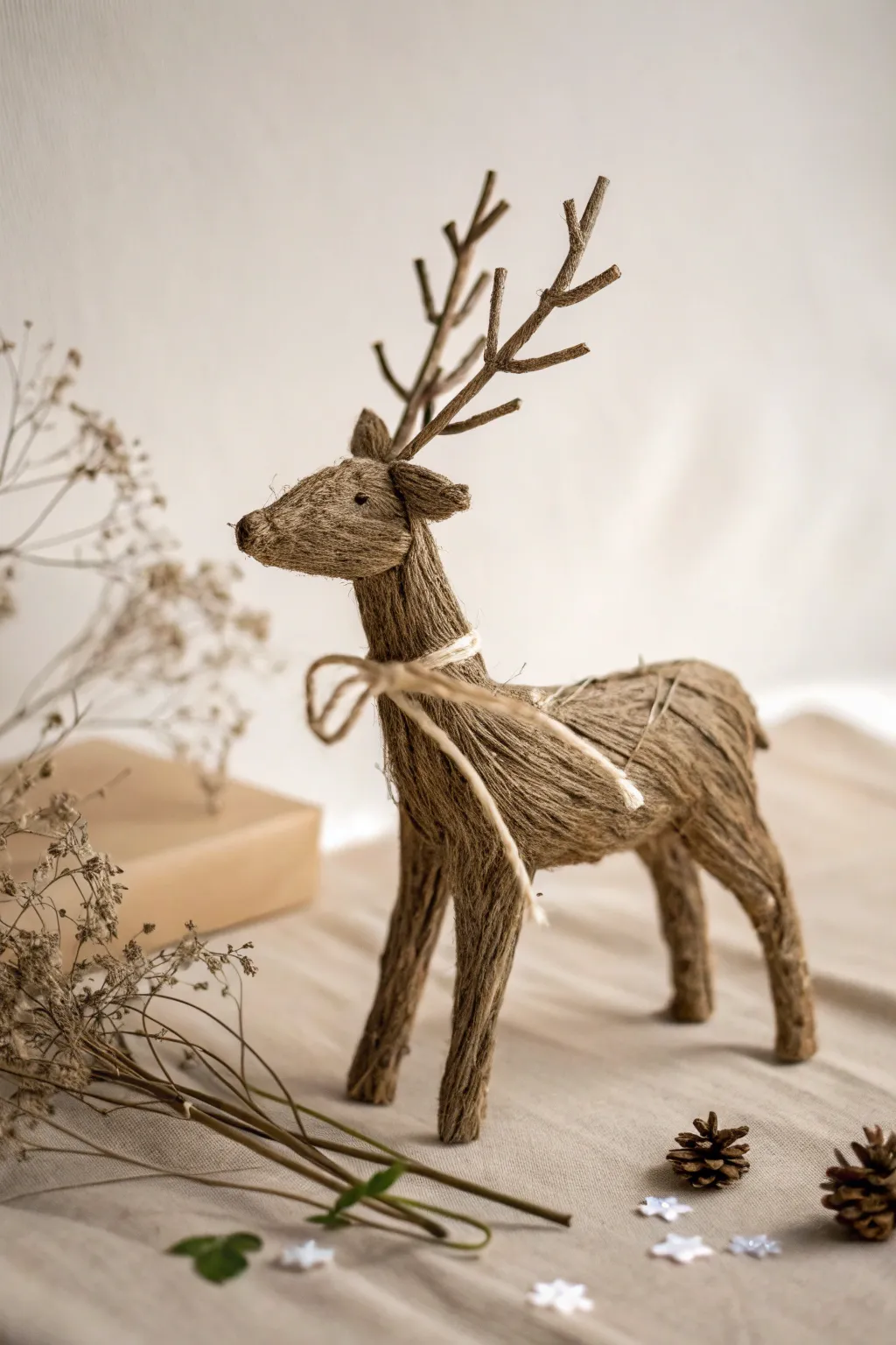 Embrace the season with a touch of nature. This twig reindeer brings simplicity and charm to your festive decor.
