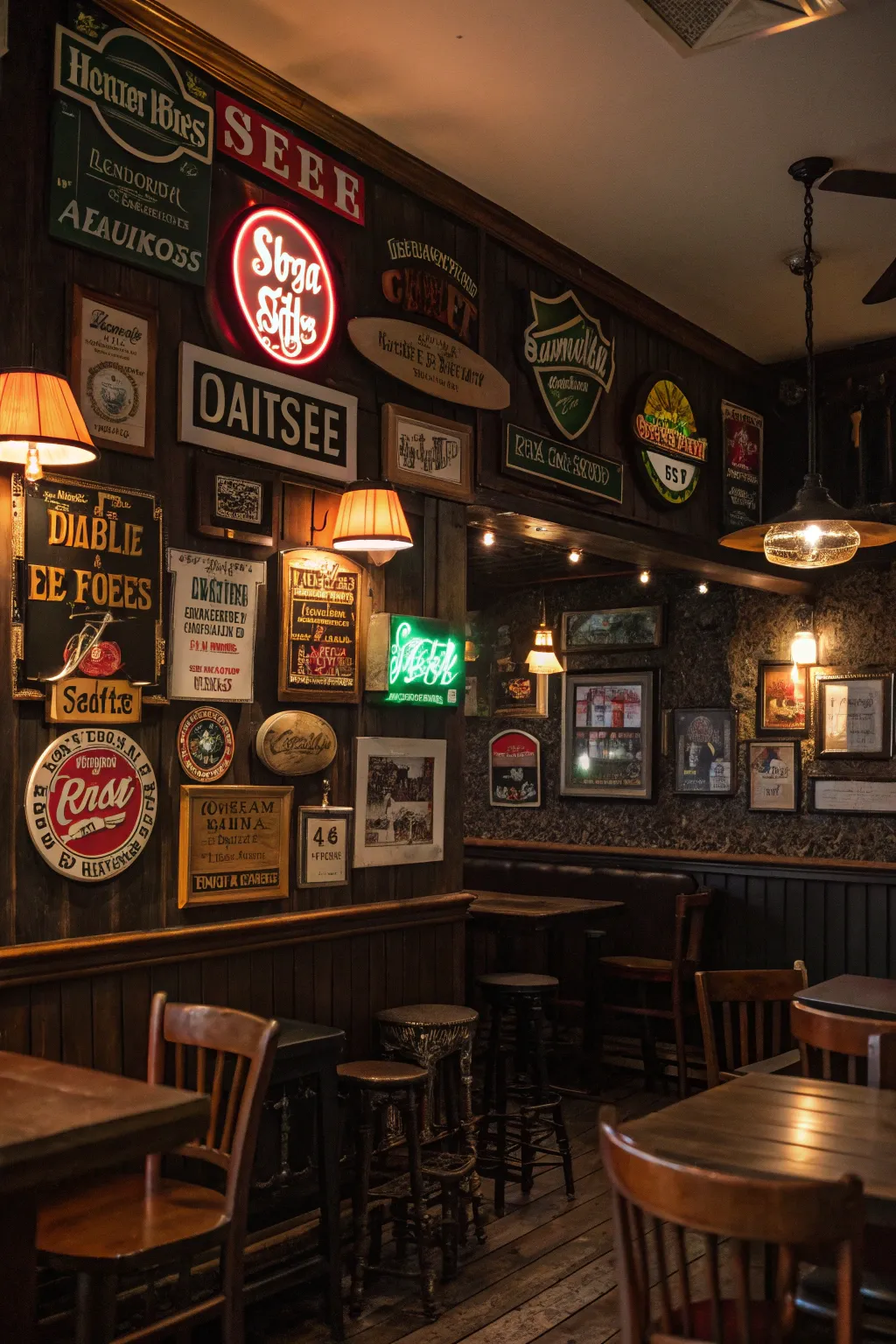 Vintage signage adds nostalgia and authenticity to your space.