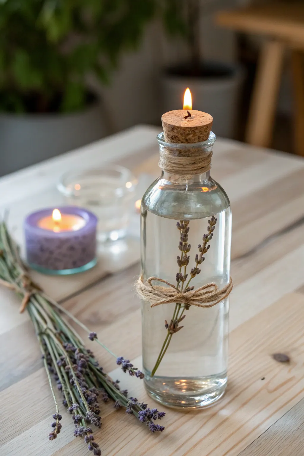 Transform your space into a tranquil haven with this simple yet stunning floating candle bottle idea.