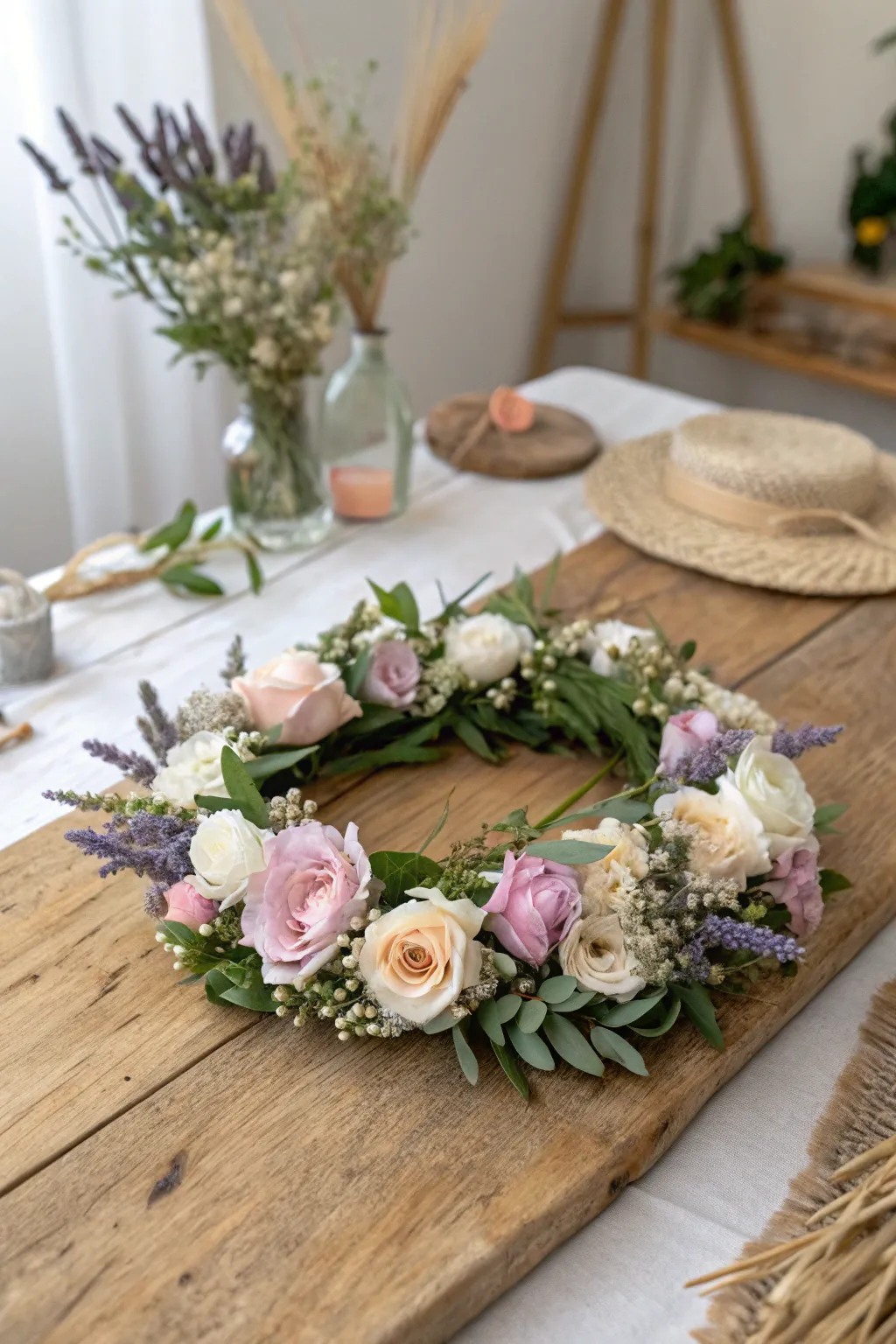 Create your own enchanting floral crown at the bridal shower – where simplicity meets elegance.