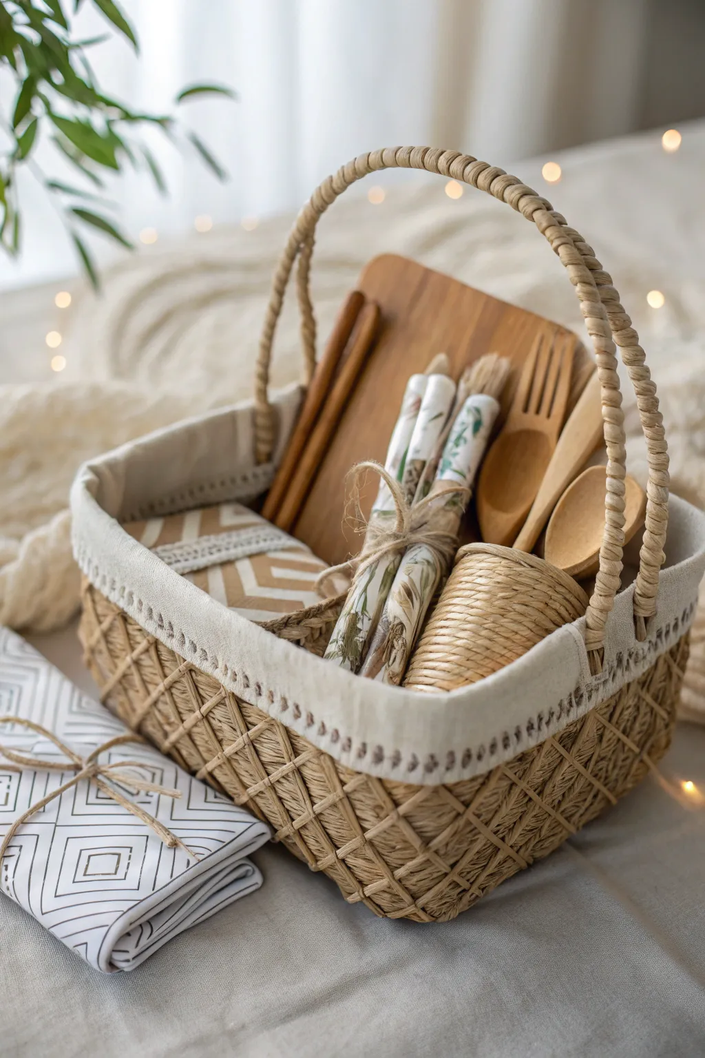 Celebrate sustainably: A chic bridal shower gift basket that delights with eco-friendly elegance. 🌿