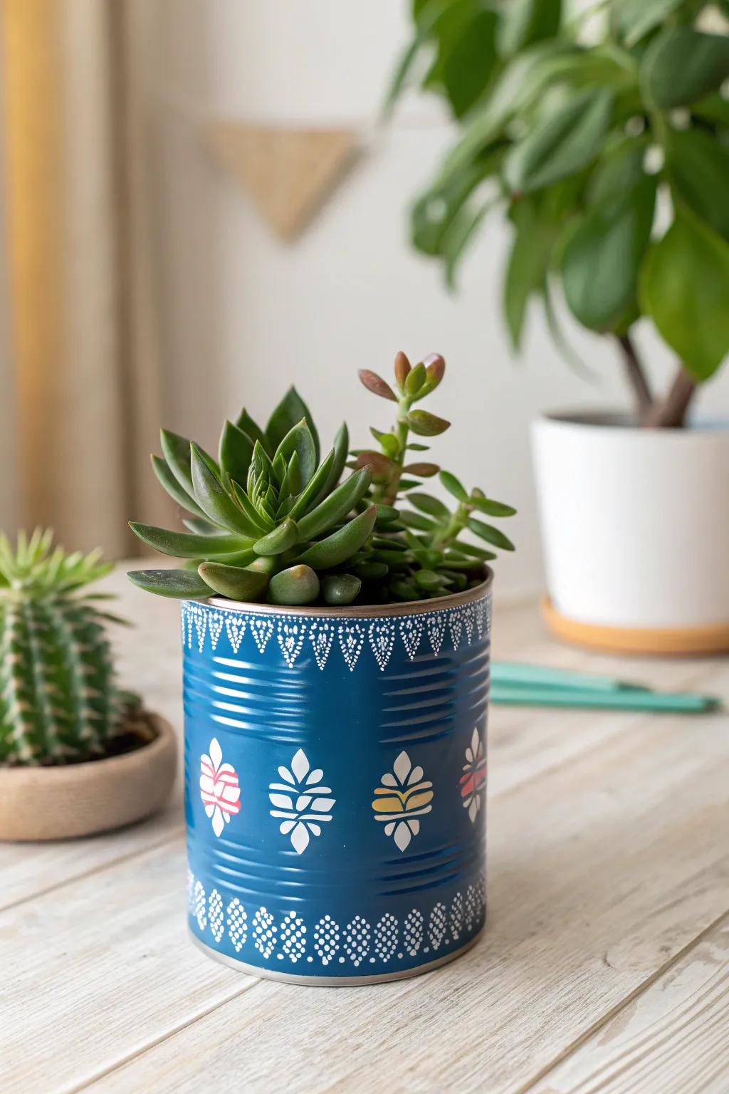 Transform everyday tin cans into vibrant planters for Mother's Day! A creative touch of boho meets minimalist elegance.
