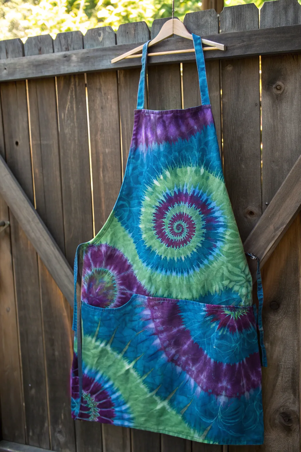 Add a splash of color to his culinary adventures with this handcrafted tie-dye apron!