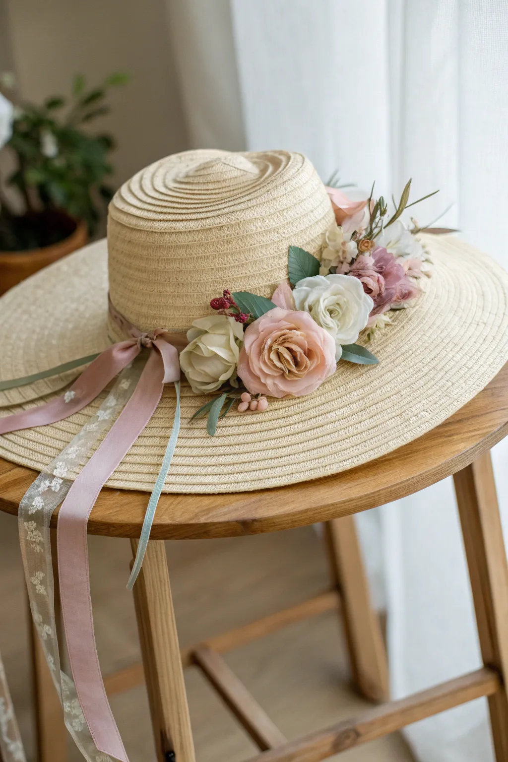 Embrace the sun in style with this charming garden party sun hat.