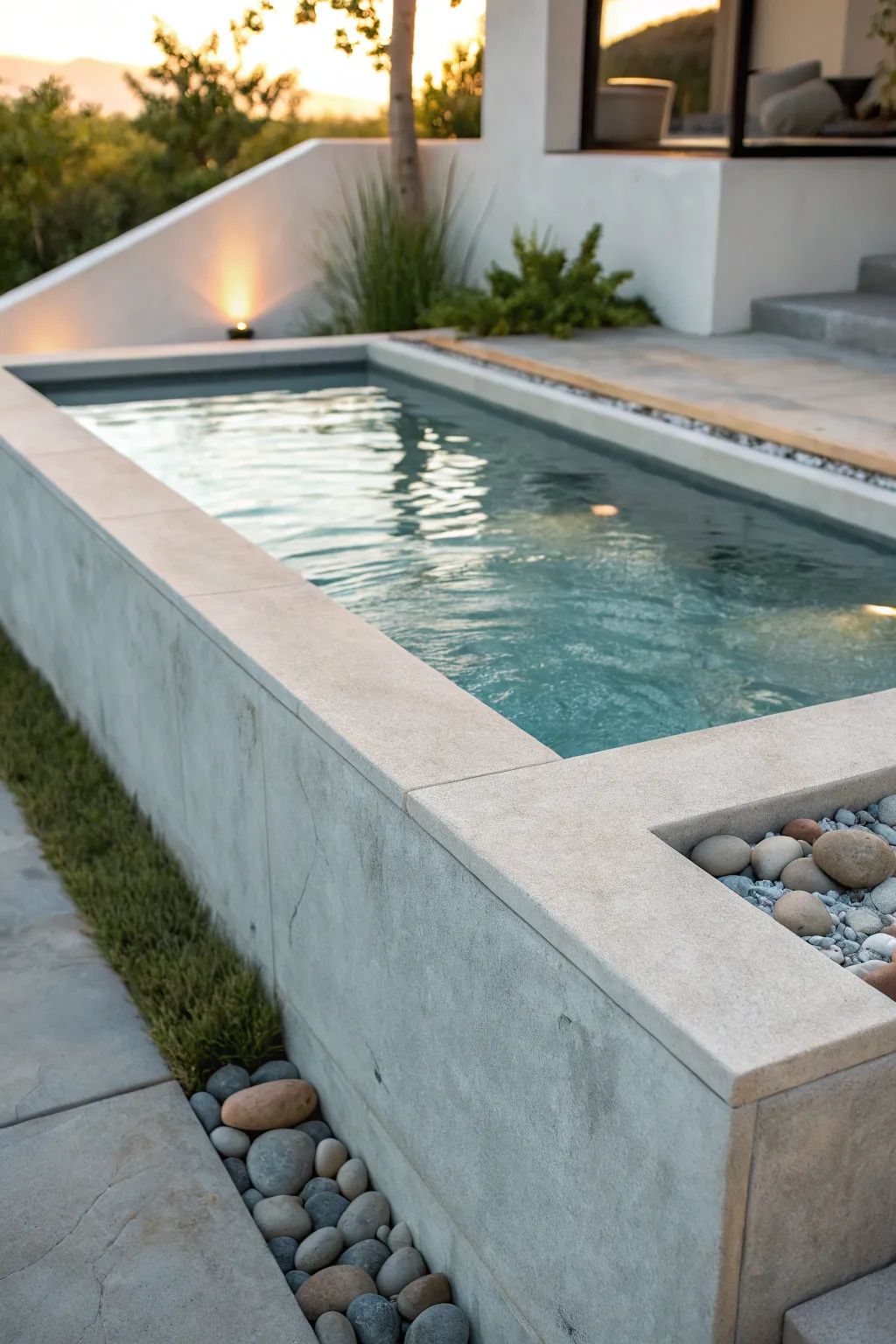 Elevate your outdoor space with a sleek and durable precast concrete plunge pool, the perfect blend of style and craftsmanship.