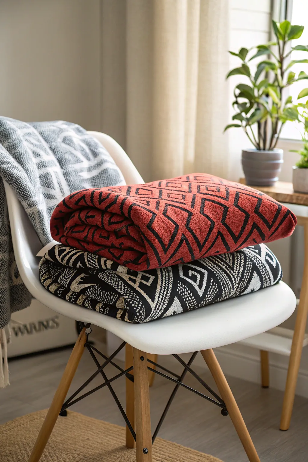 Transform your blanket into a bold statement piece with a geometric fold—perfect for a modern, minimalist touch!