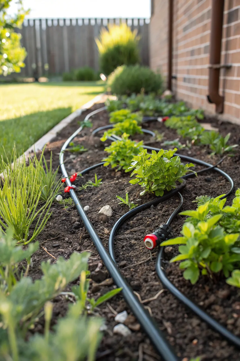 Effortless Elegance: Keep your garden lush with a crafted drip irrigation system.