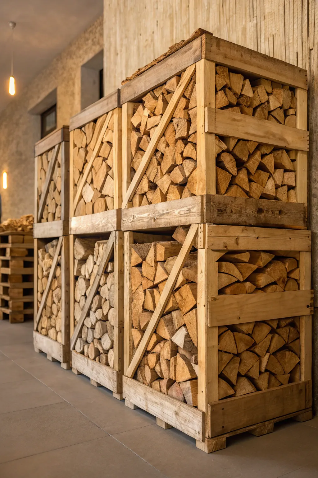 Effortlessly organized: Discover the art of modular firewood stacking.