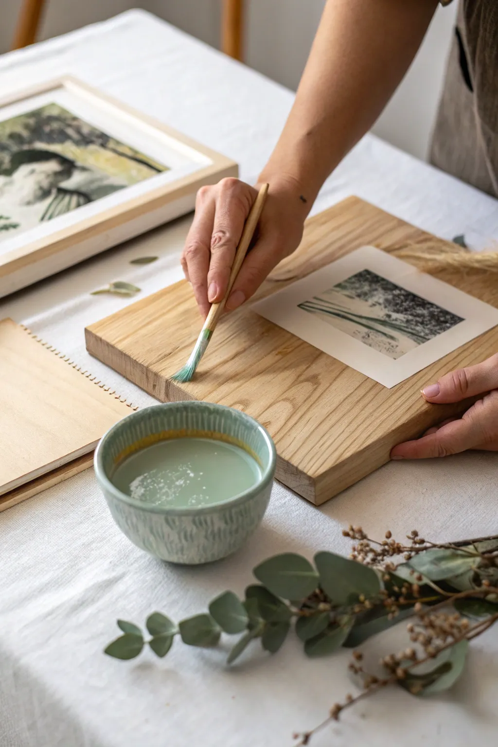 Transform your memories with a touch of artistry using gel medium on wood.