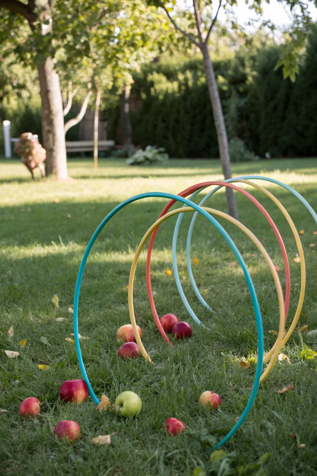 Transform backyard fun with a splash of color and creativity: Kick Croquet with handcrafted hula hoops!