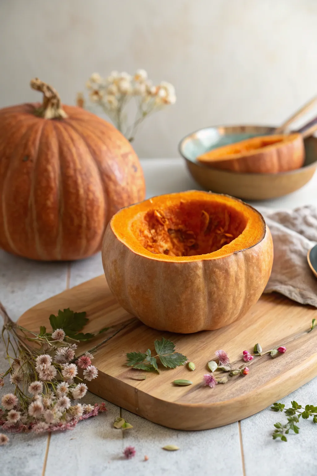 Crafting with Nature: Transform a pumpkin into an artistic hypertufa mold for a touch of seasonal charm.