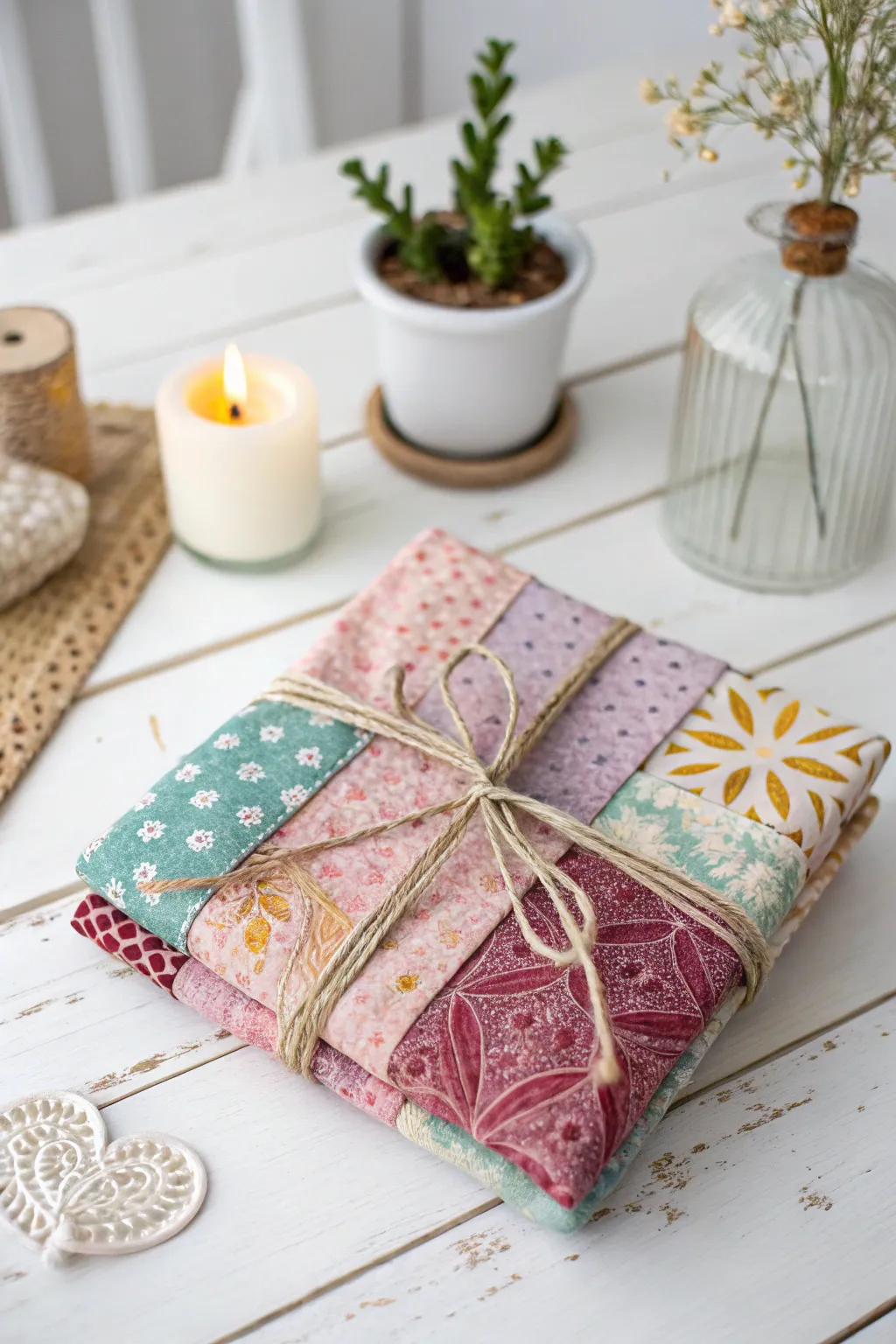 Transform fabric scraps into stunning gift wraps, merging creativity with sustainability.