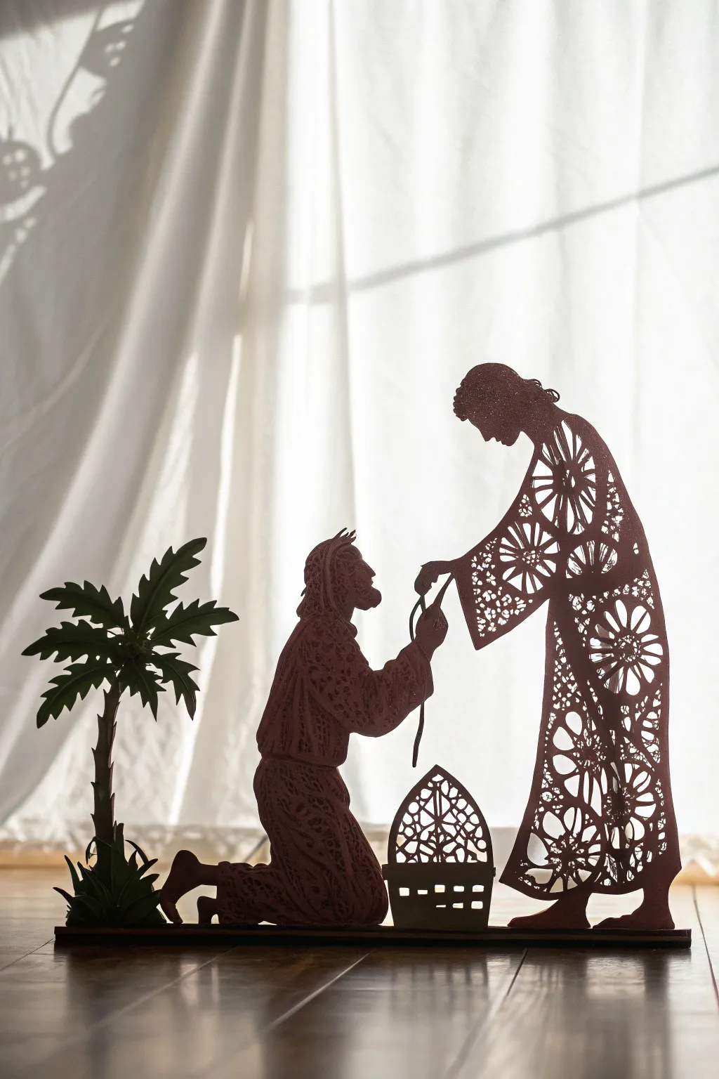 Dramatic storytelling through handcrafted shadow puppets: Where simplicity meets enchantment.